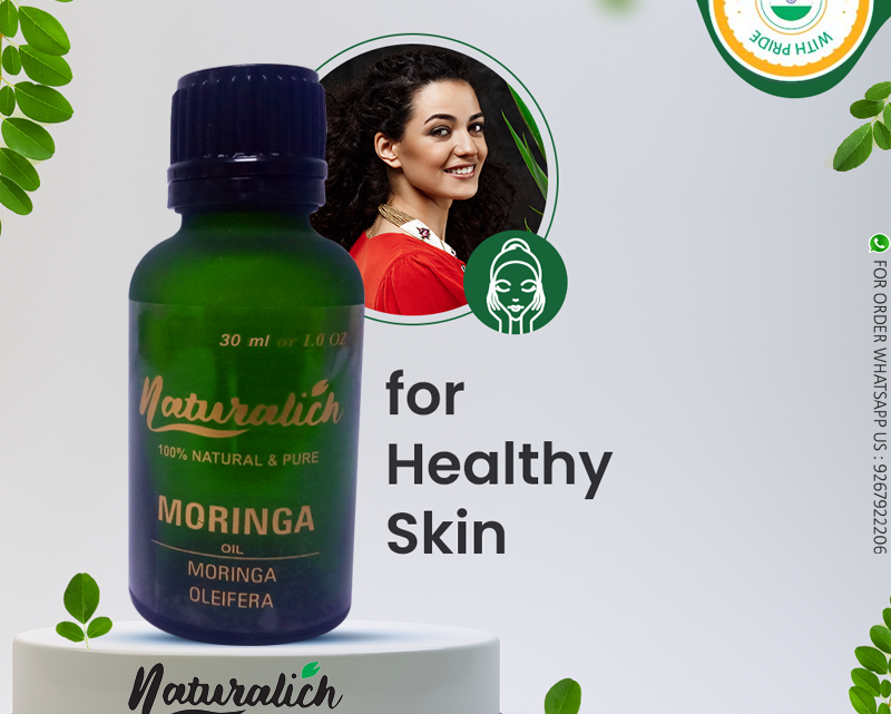 Naturalich Moringa Oil 30 ml Cold Pressed Natural Undiluted for Hair Growth and Skin Care