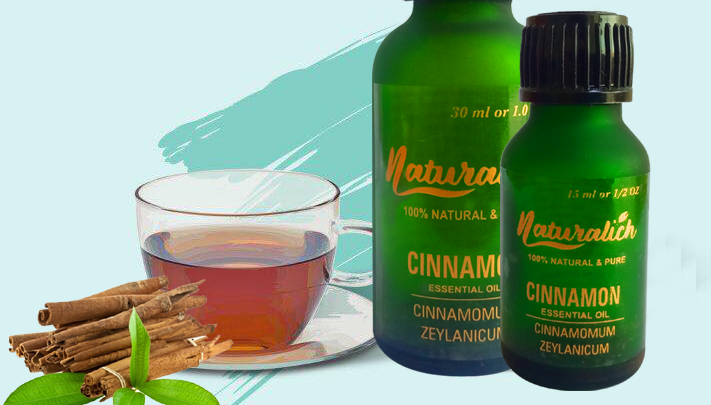 Naturalich 100% Pure Cinnamon Essential Oil - 15 ml - 30 ml Helps Reduce Dandruff, Lightens Scars & Blemishes