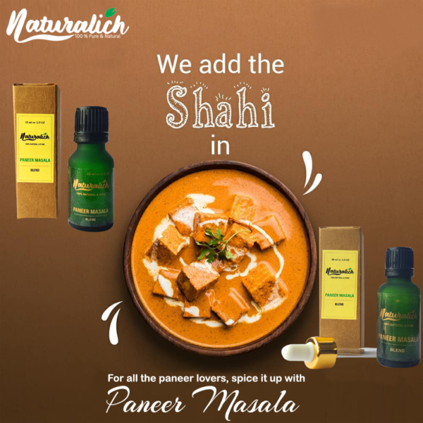 Naturalich Paneer Masala with Natural Oils, 15ML, Liqued Naturalich Paneer Masala Blend, 100 % Pure & Natural Paneer Masala Extract (Pack of 1), Ready to Cook Spice Mix Paneer Masala