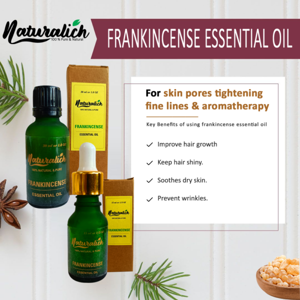 Frankincense Essential Oil by Naturalich 100 % Pure & Natural - 15ml, 30ml