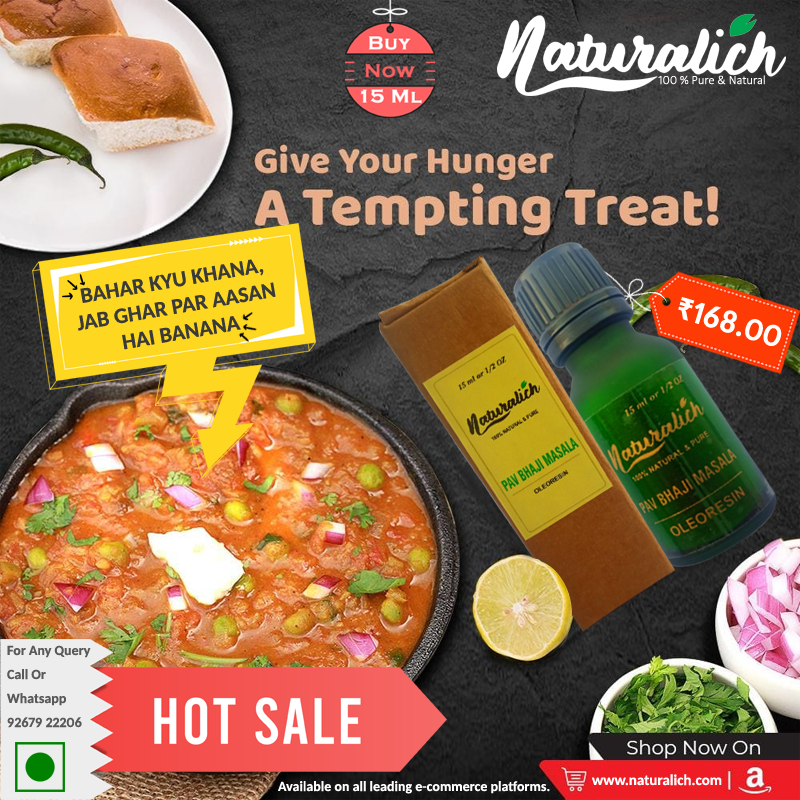 Liquid Pav Bhaji Masala | Buy Now Pav Bhaji Masala Blend 15 ML ₹ : 168 /-