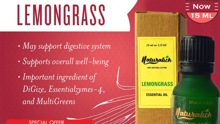 Naturalich Lemongrass Essential Oil | Buy Now Lemongrass Essential Oil