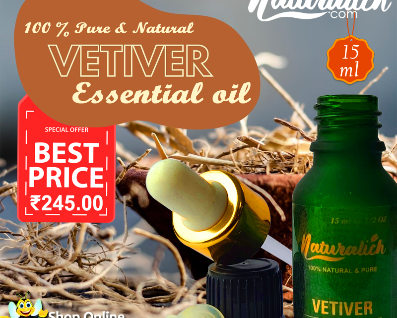 Vetiver Essential Oil 15 ML, Buy Now Vetiver essential Oil ₹245.00