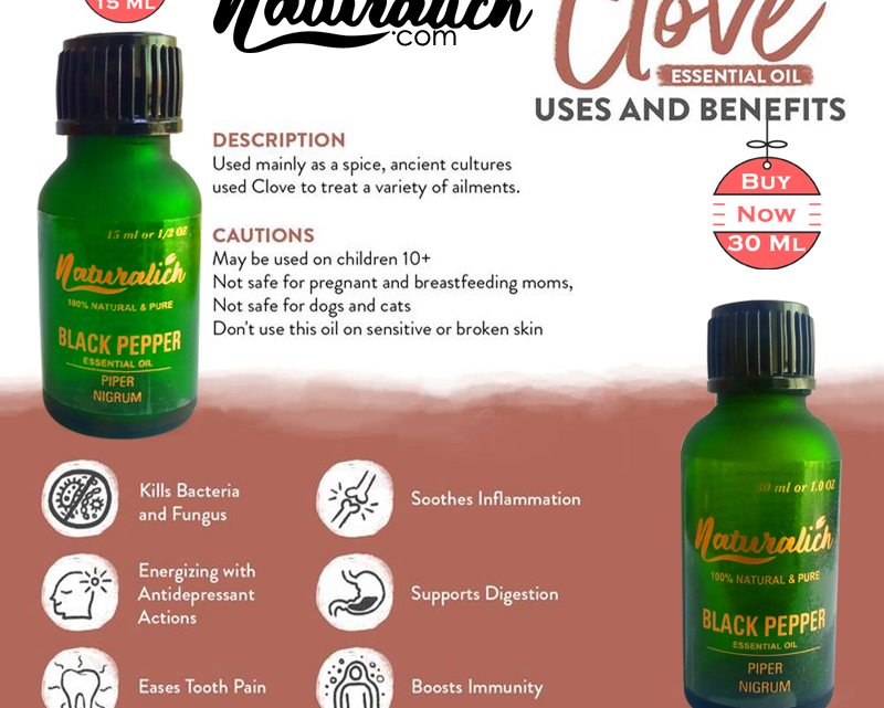 Naturalich Clove Essential Oil 30 ML, 100 % Pure & Natural Clove Essential Oil 15 ML, Clove Pure and Natural Essential Oil 30 ML, Naturalich Clove Essential Oil Steam Distilled 15 ML, Liquid Clove Oil 30 ML