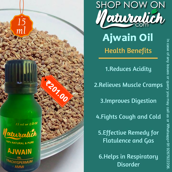 Naturalich Ajwain Oil 15 ML, Online Order Now Ajwain Seed Oil 15 ML